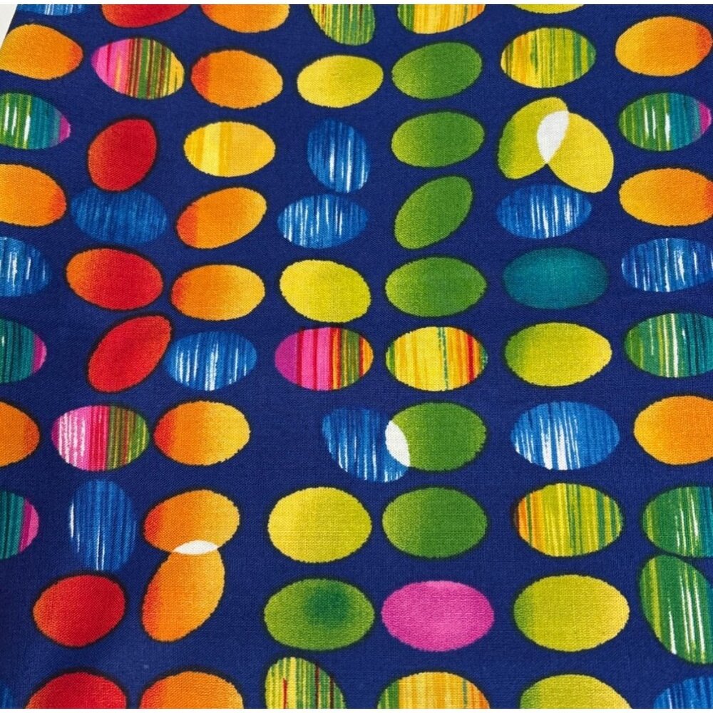 Karen Jarrar Marcus 1/2 yard x 44" Bright Oval Fabric Blue